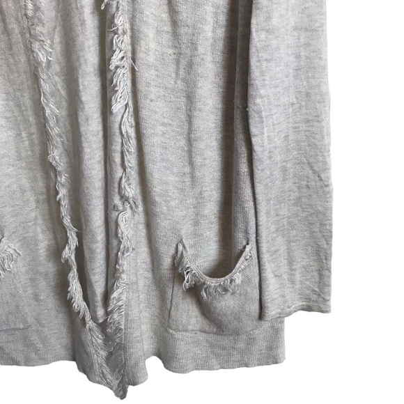 Lilly Pulitzer Medium Gray Bridget Open Cardigan Fringe Cashmere Blend Cardigan - Picture 6 of 9